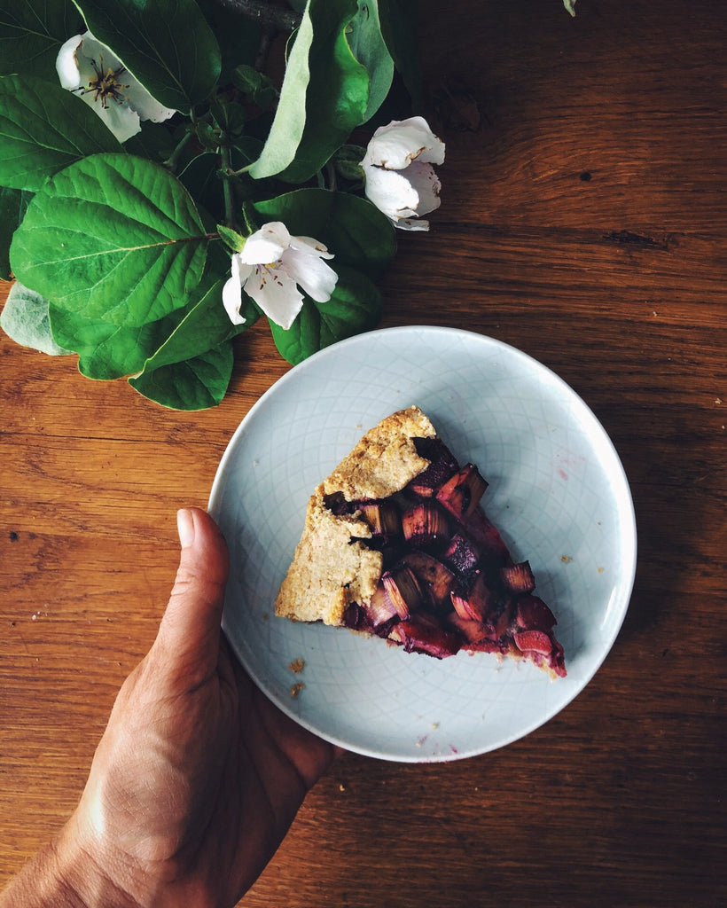 Rhabarber-Kuchen - glutenfrei und vegan